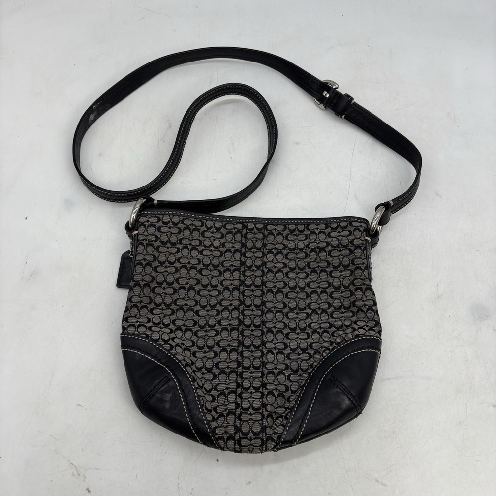 Coach 44718 Soho Mini Signature C Jacquard Crossbody Swingpack Bag Black Y2K
